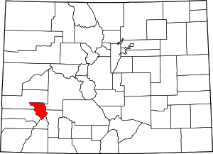 Colorado Map showing Ouray County