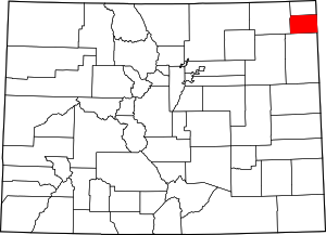 Colorado Map showing Phillips County