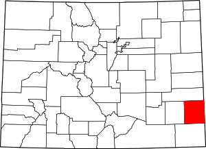 Colorado Map showing Prowers County
