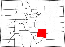 Colorado Map showing Pueblo County