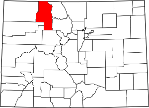 Colorado Map showing Routt County
