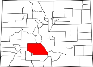 Colorado Map showing Saguache County