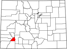 Colorado Map showing San Juan County