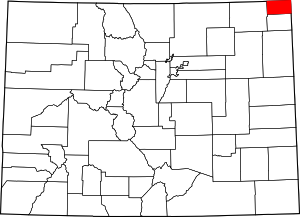 Colorado Map showing Sedgwick County