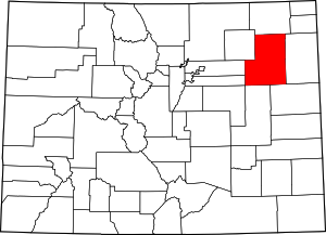 Colorado Map showing Washington County