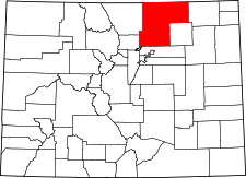 Colorado Map showing Weld County