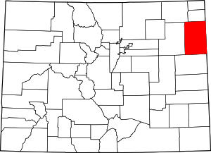 Colorado Map showing Yuma County