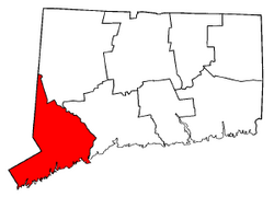 Connecticut Map showing Fairfield County