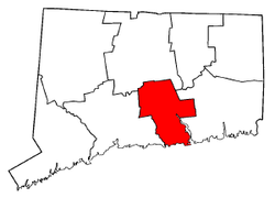 Connecticut Map showing Middlesex County