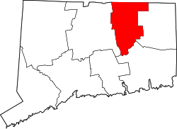 Connecticut Map showing Tolland County