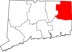 Connecticut Map showing Windham County
