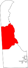 Delaware Map showing Kent County