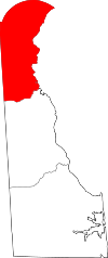 Delaware Map showing New Castle County