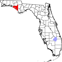 Florida Map showing Bay County