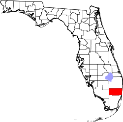 Florida Map showing Broward County