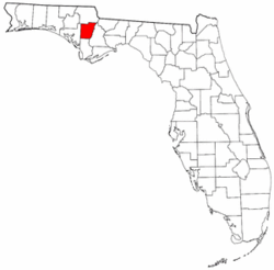 Florida Map showing Calhoun County