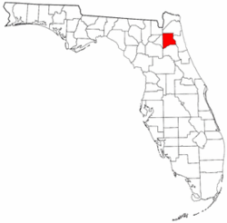Florida Map showing Clay County