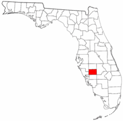 Florida Map showing De Soto County
