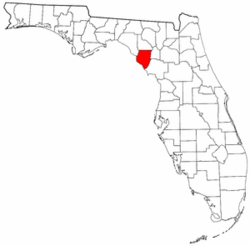 Florida Map showing Dixie County
