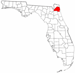 Florida Map showing Duval County