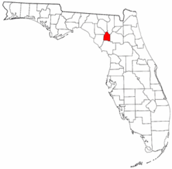 Florida Map showing Gilchrist County