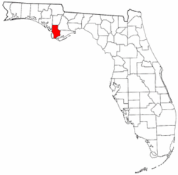 Florida Map showing Gulf County