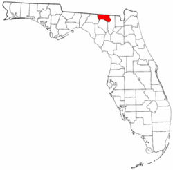 Florida Map showing Hamilton County
