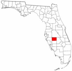 Florida Map showing Hardee County
