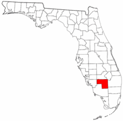 Florida Map showing Hendry County