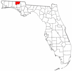 Florida Map showing Holmes County