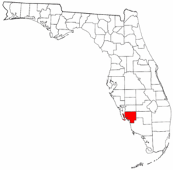 Florida Map showing Lee County