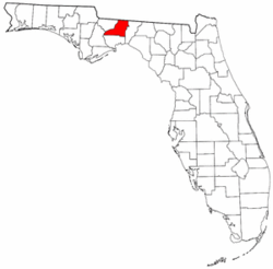 Florida Map showing Leon County