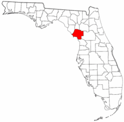 Florida Map showing Levy County