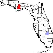 Florida Map showing Liberty County