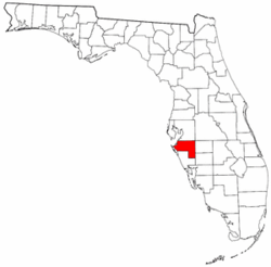 Florida Map showing Manatee County