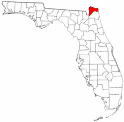 Florida Map showing Nassau County