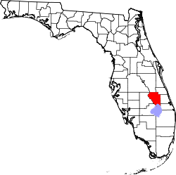 Florida Map showing Okeechobee County