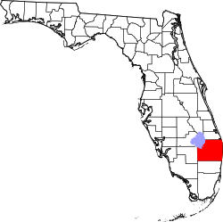 Florida Map showing Palm Beach County