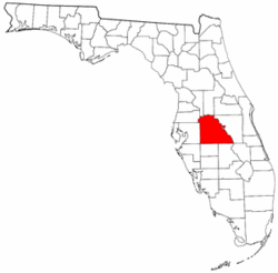 Florida Map showing Polk County