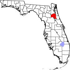 Florida Map showing Putnam County