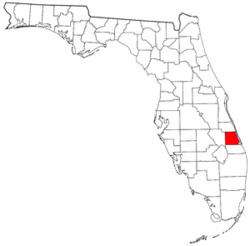 Florida Map showing Saint Lucie County