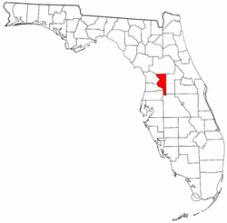 Florida Map showing Sumter County