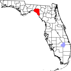 Florida Map showing Taylor County