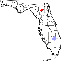 Florida Map showing Union County