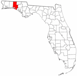 Florida Map showing Walton County