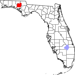 Florida Map showing Washington County