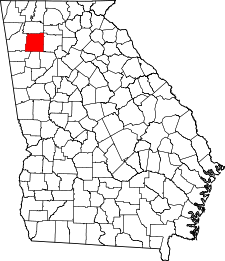 Georgia Map showing Bartow County