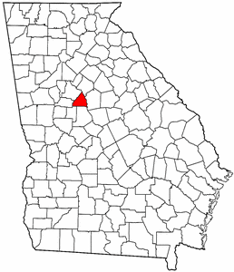 Georgia Map showing Butts County