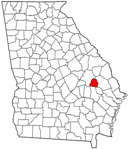 Georgia Map showing Candler County