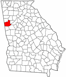 Georgia Map showing Carroll County